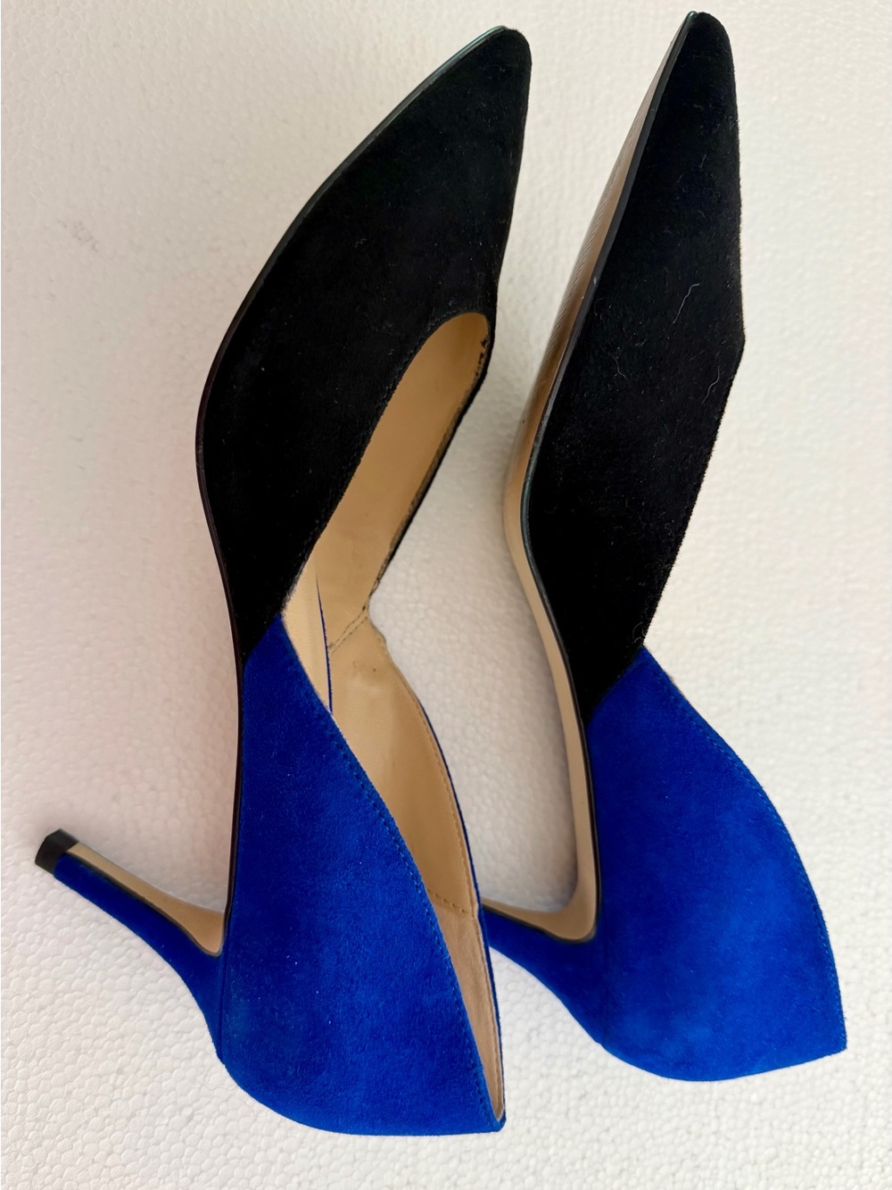Neiman Marcus Two-Tone Blue/Black beautiful Suede  Stiletto Pumps – Size 8.5
